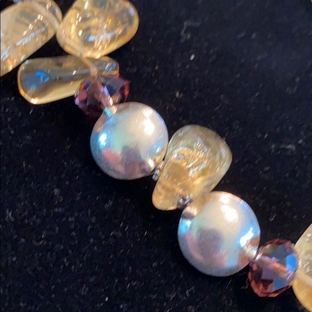Citrine Tumbled Nugget Collar Necklace Artisan - Picture 12 of 15